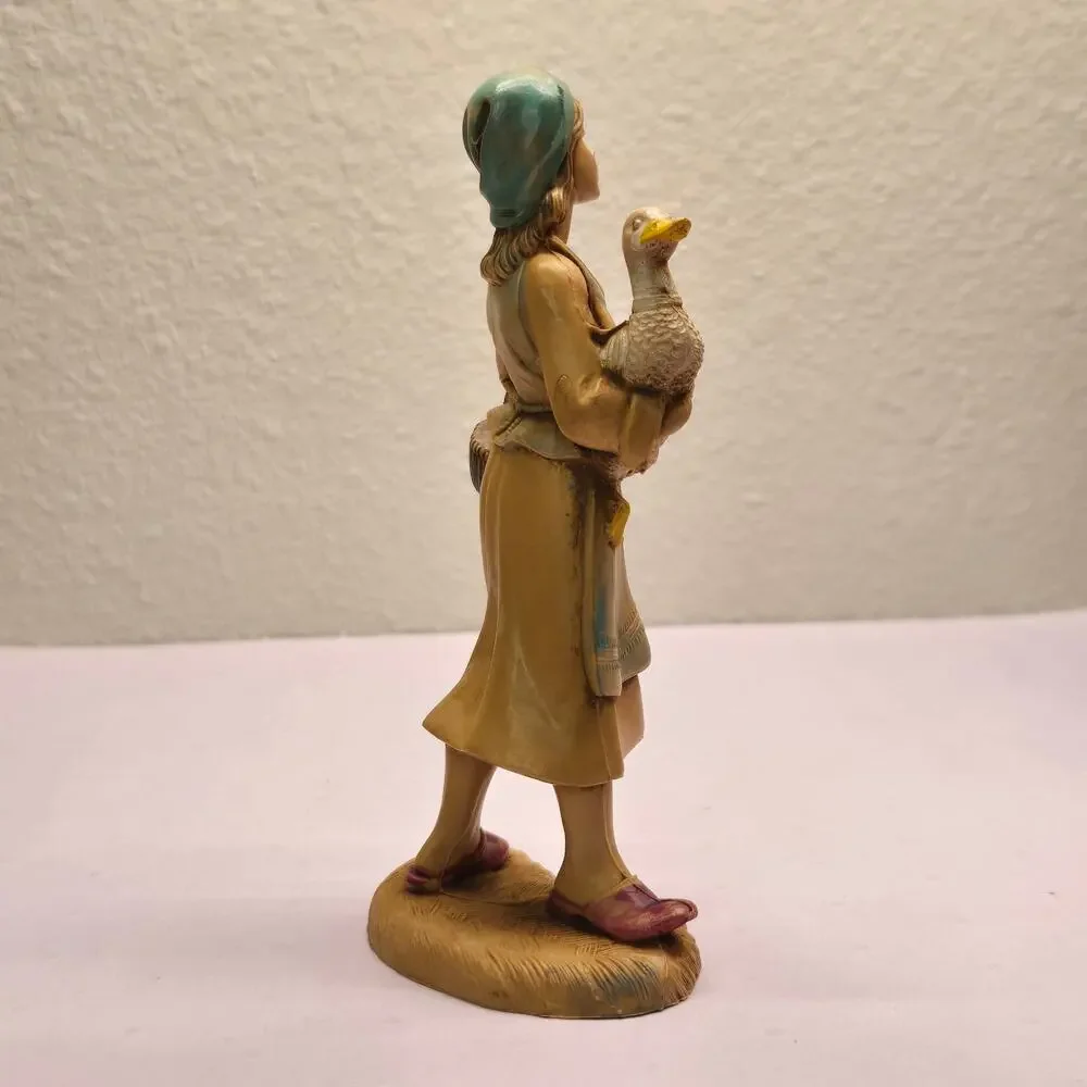 Vintage Fontanini Italy 110 Deborah Woman with Goose Girl Figurine Nativity 5